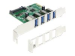 DeLock PCI Express kaart > 4 x USB 3.0 PCI Express 2.0 x1 5Gbps adapter
