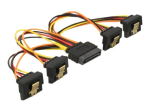 Delock Power Splitter 15cm Must Oranž Punane Kollane