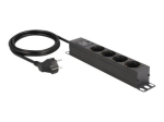 DeLOCK Toitepistik 4-pistikut 16A Must 1,5m