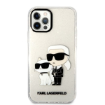 Karl Lagerfeld IML Glitter Karl and Choupette NFT &Uuml;mbris iPhone 12/12 Pro jaoks / l&auml;bipaistev