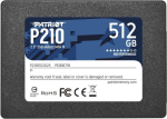 SSD PATRIOT P210 512GB SATA 3.0 Kirjutuskiirus 430 MBytes/sec Lugemiskiirus 520 MBytes/sec 2,5" TBW 240 TB