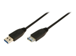 LogiLink USB pikenduskaabel 1m must