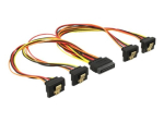 Delock Power Splitter 15cm Must Oranž Punane Kollane