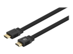 Manhattan HDMI kaabel Ethernetiga (lame), 4K@60Hz (Premium High Speed), 5m, isane-isane, must, Ultra HD 4k x 2k, t&auml;ielikult varjestatud, kullatud kon