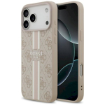 &Uuml;ksus Guess 4G Printed Stripes MagSafe iPhone 17 Pro Max jaoks / roosa