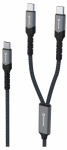 Swissten 2in1 laadimiskaabel USB-C / 2x USB-C 100W 1.5m