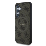 Guess PU nahast 4G v&auml;rviline ring MagSafe &uuml;mbris Samsung Galaxy S25 jaoks / Pruun
