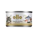 OLLO Cat nr 3 Tuunikala & kana krevettidega puljongis - m&auml;rgkassitoit - 70g