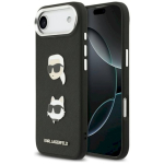 Karl Lagerfeld FW Granuleeritud Karl & Choupette pea n&ouml;&ouml;bid ja logo &uuml;mbris iPhone Air jaoks / must