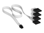 CORSAIR 6 pin sisemine toite mees kuni 15 pin SATA naissoo toitekaabel valge