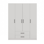 Topeshop ROMANA 160 BIEL KPLB magamistoa riidekapp/riidehoidla 11 riiulit 4 uksega Valge