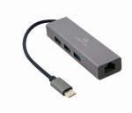 Gembird A-CMU3-LAN-01 USB-C adapter sieciowy Gigabit z 3-portowym hubem USB 3.1