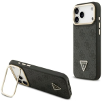 &Uuml;mbris Guess 4G PU kolmnurkne logo & tugi kaamera Magsafe iPhone 17 Pro Max jaoks / must
