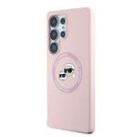 Karl Lagerfeld Liquid Silicone K&CH Heads MagSafe &uuml;mbris Samsung Galaxy S25 Ultra jaoks / roosa