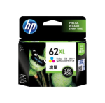 HP 62XL v&auml;rviline (ts&uuml;aan, magenta, kollane) 415-lehek&uuml;ljeline tintpatrun C2P07AE