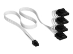 CORSAIR 6 pin sisemine toite mees kuni 4 pin &uuml;henduse mees toitekaabel valge