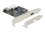 DeLock PCI Express x4 Card > 1 x External 1 x Internal SuperSpeed USB 10 Gbps (USB 3.1, Gen 2) USB Adapter PCI Express 3.0 x4 10Gbps