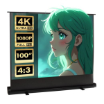 Maclean MC-211 Portable Projection Screen, Compact, Floor, 100&rdquo;, 4:3