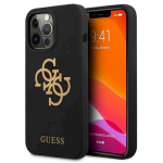 Guess GUHCP13XLS4GBK Silikoonist 4G Logo k&otilde;va&uuml;mbris iPhone 13 Pro Max 6.7" jaoks / must