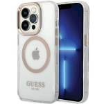 Guess GUHMP15XHTRMD metallraamiga Magsafe k&otilde;va&uuml;mbris iPhone 15 Pro Max 6.7" jaoks / kuldne