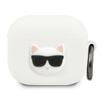 Karl Lagerfeld KLACA3SILCHWH AirPods 3 kate Silikoon Choupette / valge
