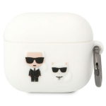 Karl Lagerfeld KLACA3SILKCW AirPods 3 kate Silikoon Karl & Choupette / valge