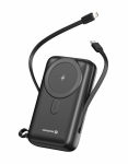 Swissten Power Bank 20000 mAh 20W sisseehitatud kaablitega USB-C ja Lightning (MagSafe &uuml;hilduv)
