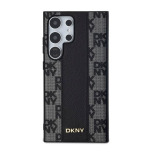 DKNY PU nahast ruudulise mustriga MagSafe &uuml;mbris Samsung Galaxy S24 Ultra jaoks / must