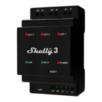 Shelly Pro 3 DIN-r&ouml;&ouml;pa 3-kanali releed, WiFi/LAN