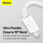 Baseus Superior seeria kiirlaadimise andmesidekaabel USB-A USB-C/microUSB/Lightning 3.5A 0.5m / Stellar White