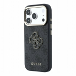 Guess PU 4G Resiin Metal Logo Kaitseklaas iPhone 18 Pro Max jaoks / must