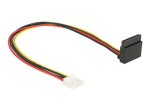 Delock Floppy 4-pin naisele SATA 15-pin naisele metall toiteadapter 30cm punane kollane