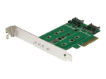 StarTech.com 3-port M.2 SSD (NGFF) Adapterkaart - Toetab 1x PCIe (NVMe) M.2 SSD, 2x SATA III M.2 SSD-d - PCIe 3.0 Adapter (PEXM2SAT32N1) Liides