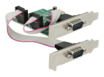 DeLock PCI Express kaart 2 x Serial RS-232 k&otilde;rge kiirusega 921K pinge tarnija adapter PCI Express 2.0 x1 1Mbps