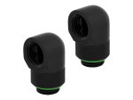 CORSAIR Hydro X seeria 90&deg; p&ouml;&ouml;rdadapter vedejahutuss&uuml;steemi adapter 2-komplekt Mustalt