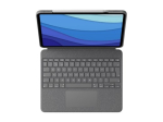 Logitech Combo Touch Klaviatuur ja Folio Korpus 13-tolline iPad Air (M2, M3) Prantsuse 16-kleebisega