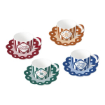 4 tassi ja tassikaussi komplekt BIALETTI Candyland 4 &uuml;hikut x 80 ml (NCANDY003)