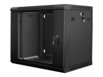 Langberg 19'' Seinale paigaldatav paigalduskabinett 9U, 600x450mm Must (klaasist ukse)