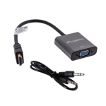 Langberg AD-0017-BK videokaablikomplekt 0,2m VGA (D-Sub) kuni HDMI t&uuml;&uuml;p A (standard) must