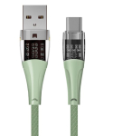 Qualo QTCN-AC-04 L&auml;bipaistvatest nailonkaablitest USB-A &ndash; USB-C / 60W / 1.5m / roheline