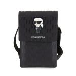 Karl Lagerfeld Saffiano Monogram Ikonik NFT Rahakoti Telefokott / Must