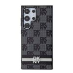 DKNY PU nahast ruudulise mustriga ja triibuga &uuml;mbris Samsung Galaxy S24 Ultra jaoks / must