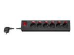 goobay 6-pin Pistikupesa Kast 16A Must 1.5m