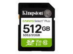 Kingston Canvas Select Plus 512GB SDXC UHS-I M&auml;lukaart, 150MB/s