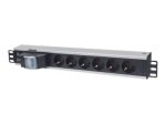 Intellinet 19 1.5U Rackmount 6-Way Power Strip - Saksa T&uuml;&uuml;pi, Ei Surge Kaitstuse, 1.6m Power Cord (Euro 2-pin plug) Power Distribution Unit 6-Outlet