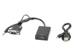 Langberg AD-0021-BK video kaabel adapter 0,2 m HDMI Type A (Standard) to VGA (D-Sub) Must