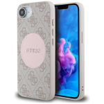 Guess 4G ring klassikaline logo MagSafe &uuml;mbris iPhone 16e / 17e jaoks roosa