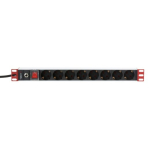 Techly 19" 8 Outlet Power Strip with Schuko Plug