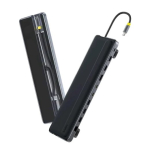 Baseus EliteJoy EH3 Dokstacija 12-in-1 USB-C | 2xHDMI 4K@60Hz | DP 4K@60Hz | 2xUSB-C 10Gb/s | 2xUSB-A 5Gb/s | USB-A 480Mb/s | SD/microSD 3.0 | RJ45 1G