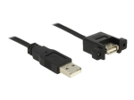 Delock USB pikenduskaabel 25cm must